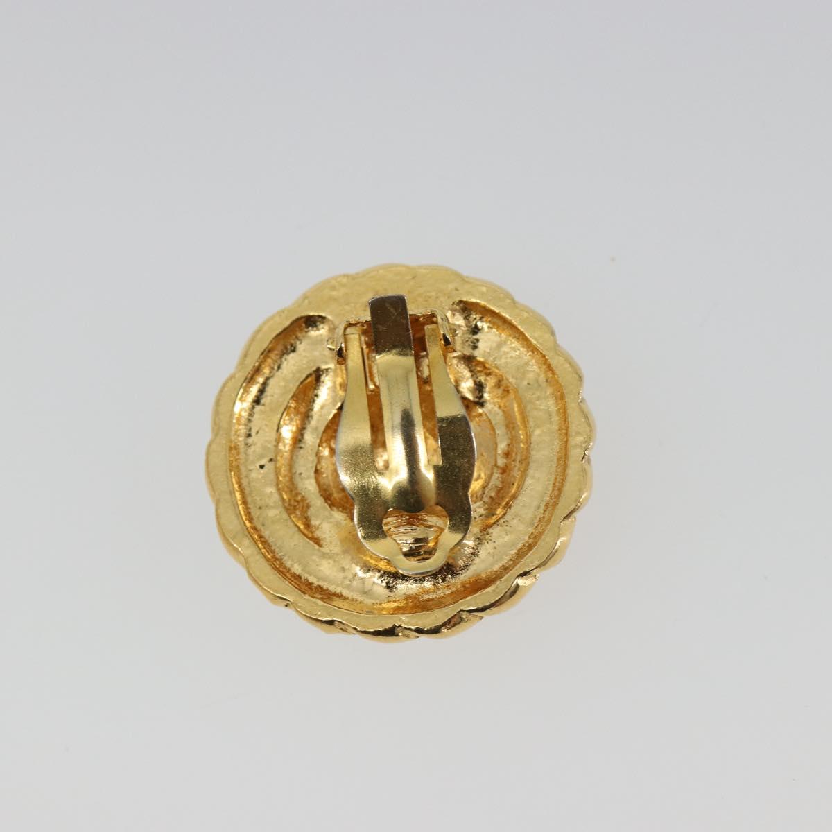 CHANEL Earring Metal Gold Tone CC Auth BA13635