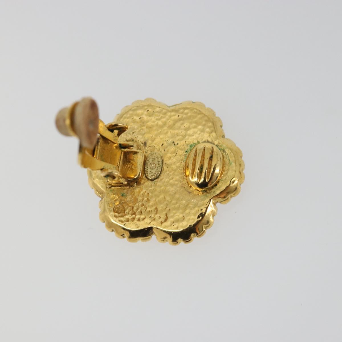 CHANEL Earring Metal Gold Tone CC Auth BA13636M