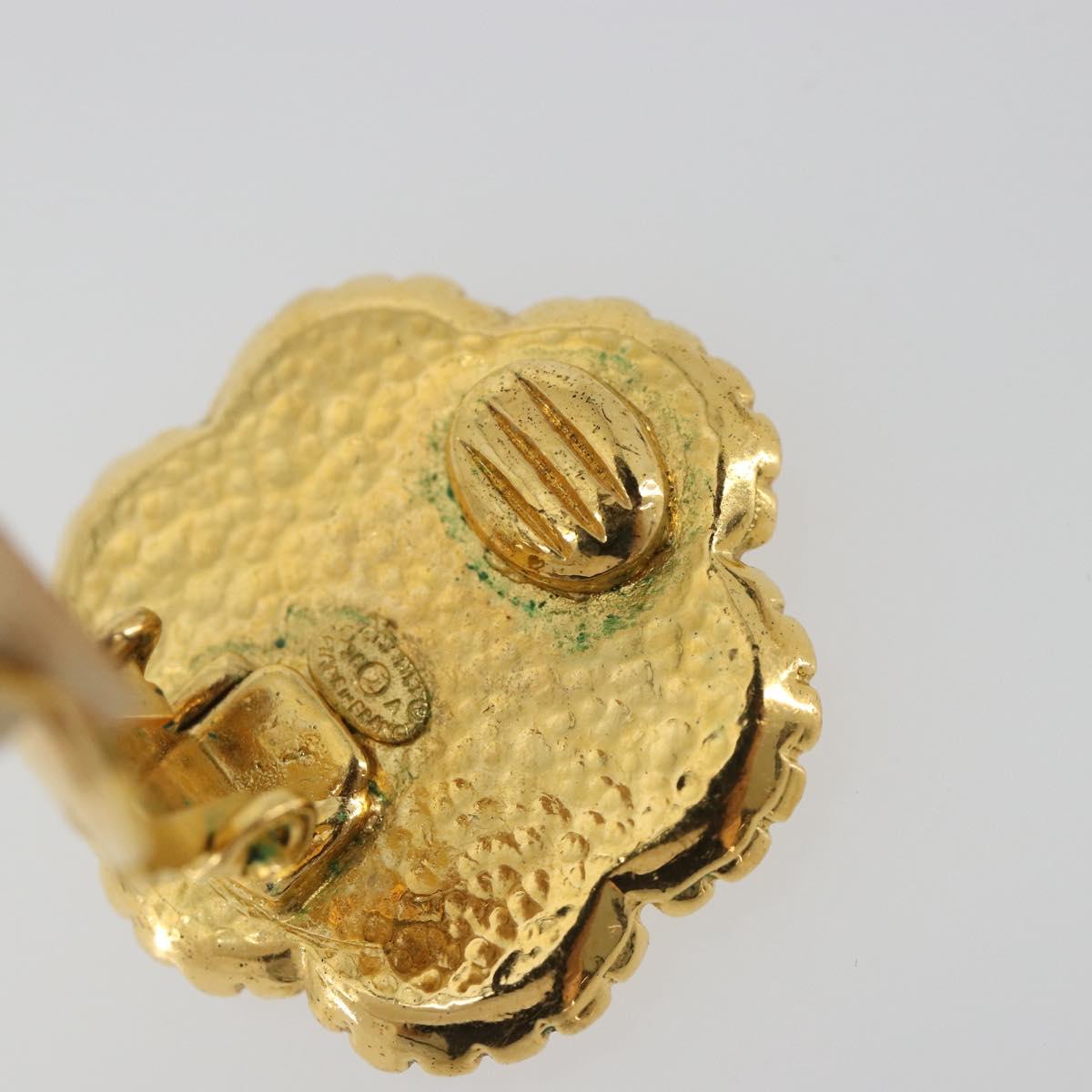 CHANEL Earring Metal Gold Tone CC Auth BA13636M