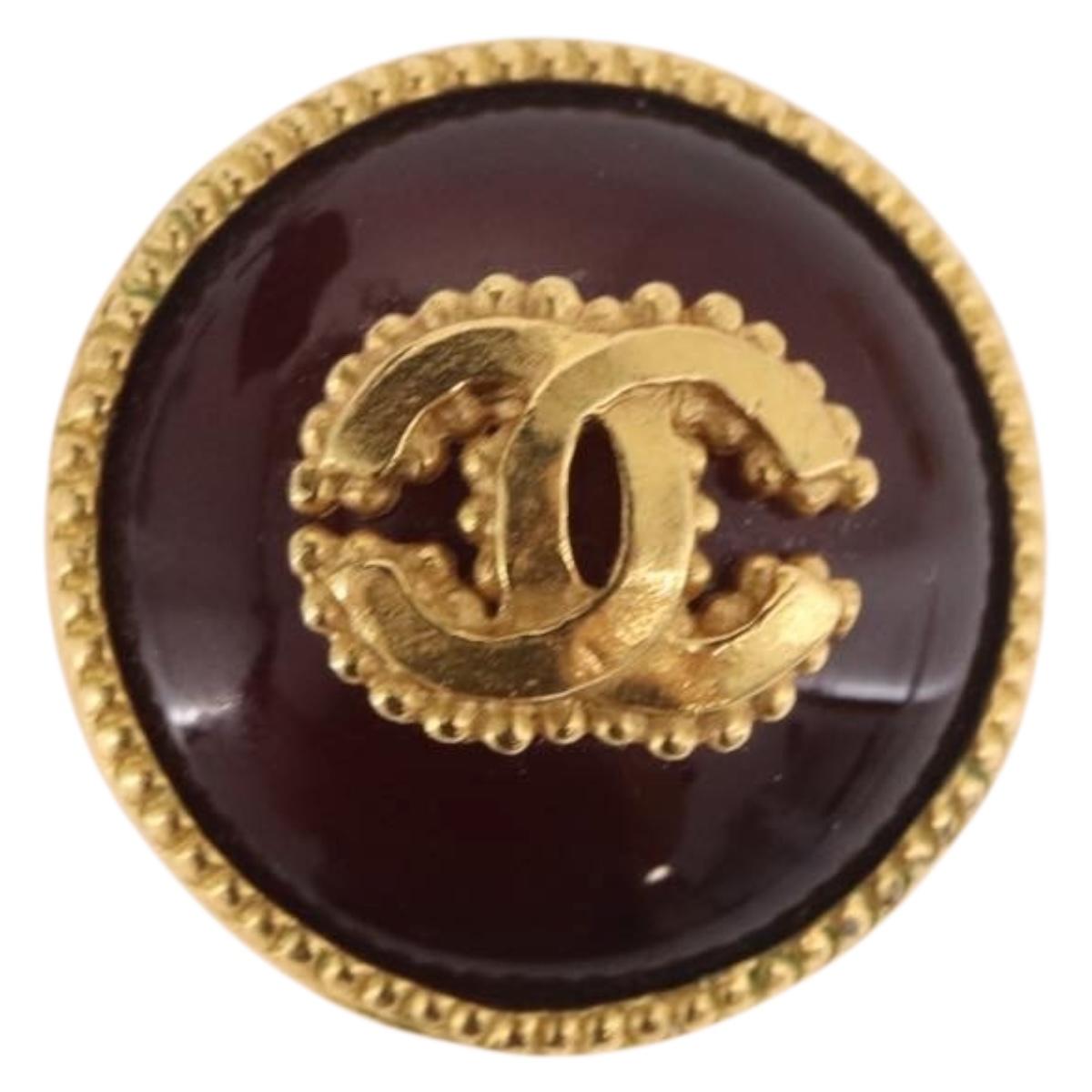CHANEL Earring Metal Gold Tone CC Auth BA13637M