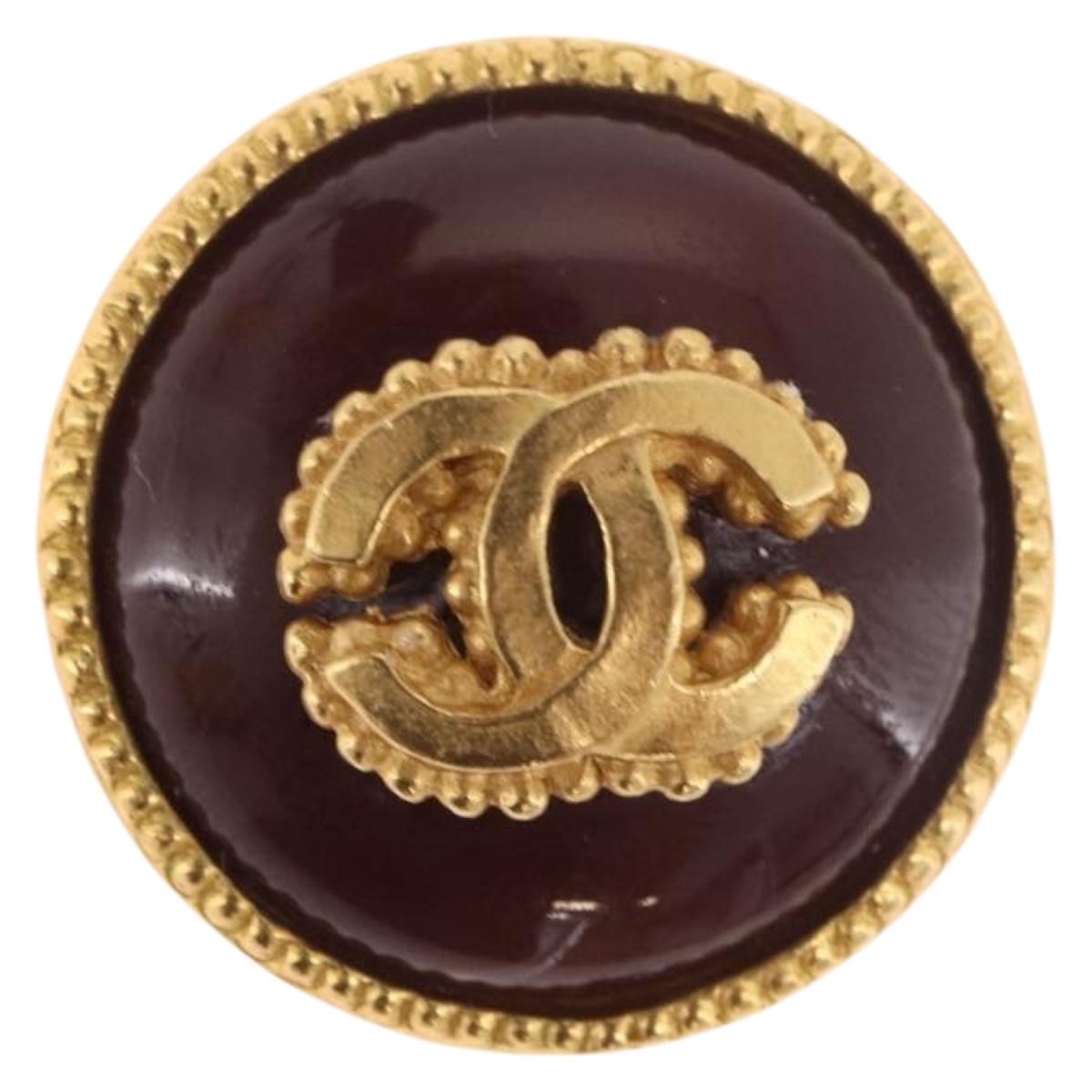 CHANEL Earring Metal Gold Tone CC Auth BA13637M