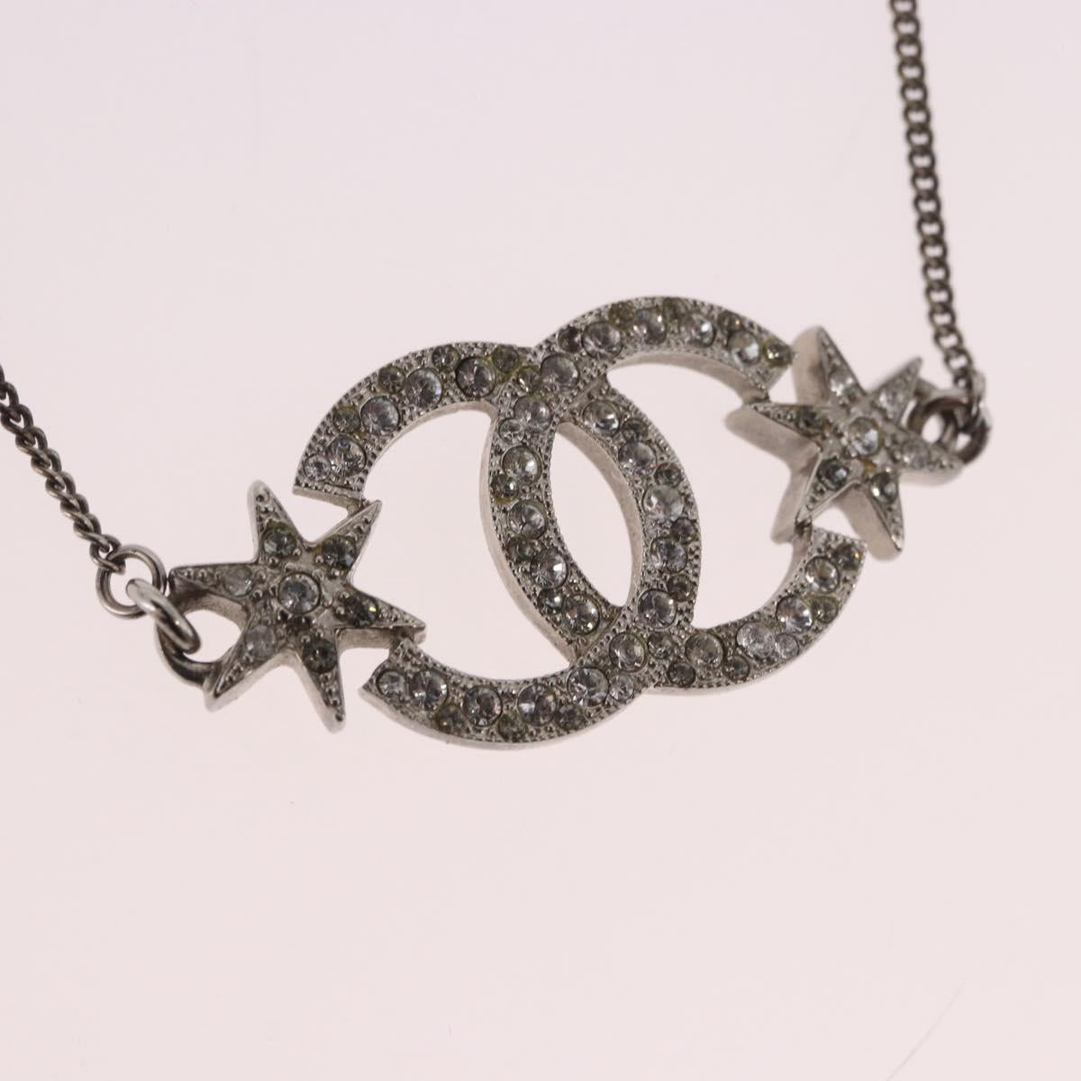 CHANEL Bracelet Metal Silver CC Auth BA13638M