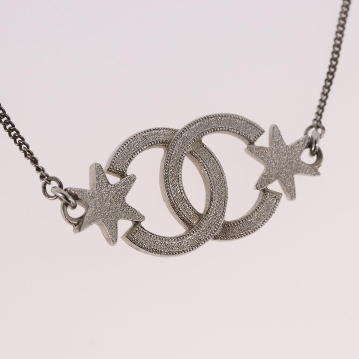 CHANEL Bracelet Metal Silver CC Auth BA13638M