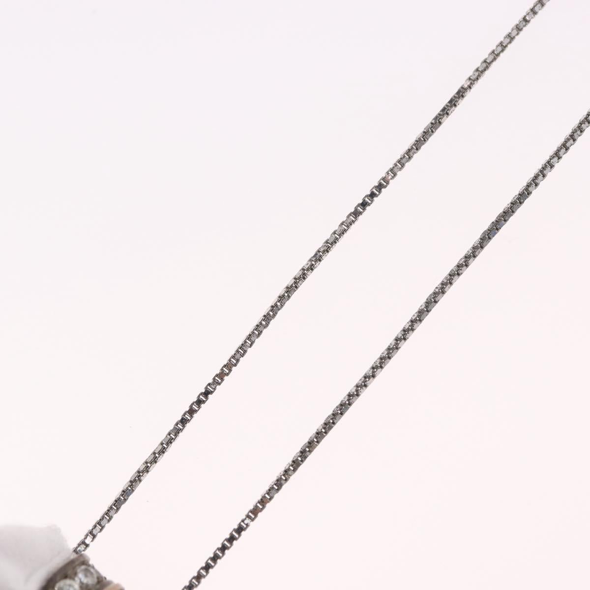Christian Dior Necklace Metal Silver Auth BA13641