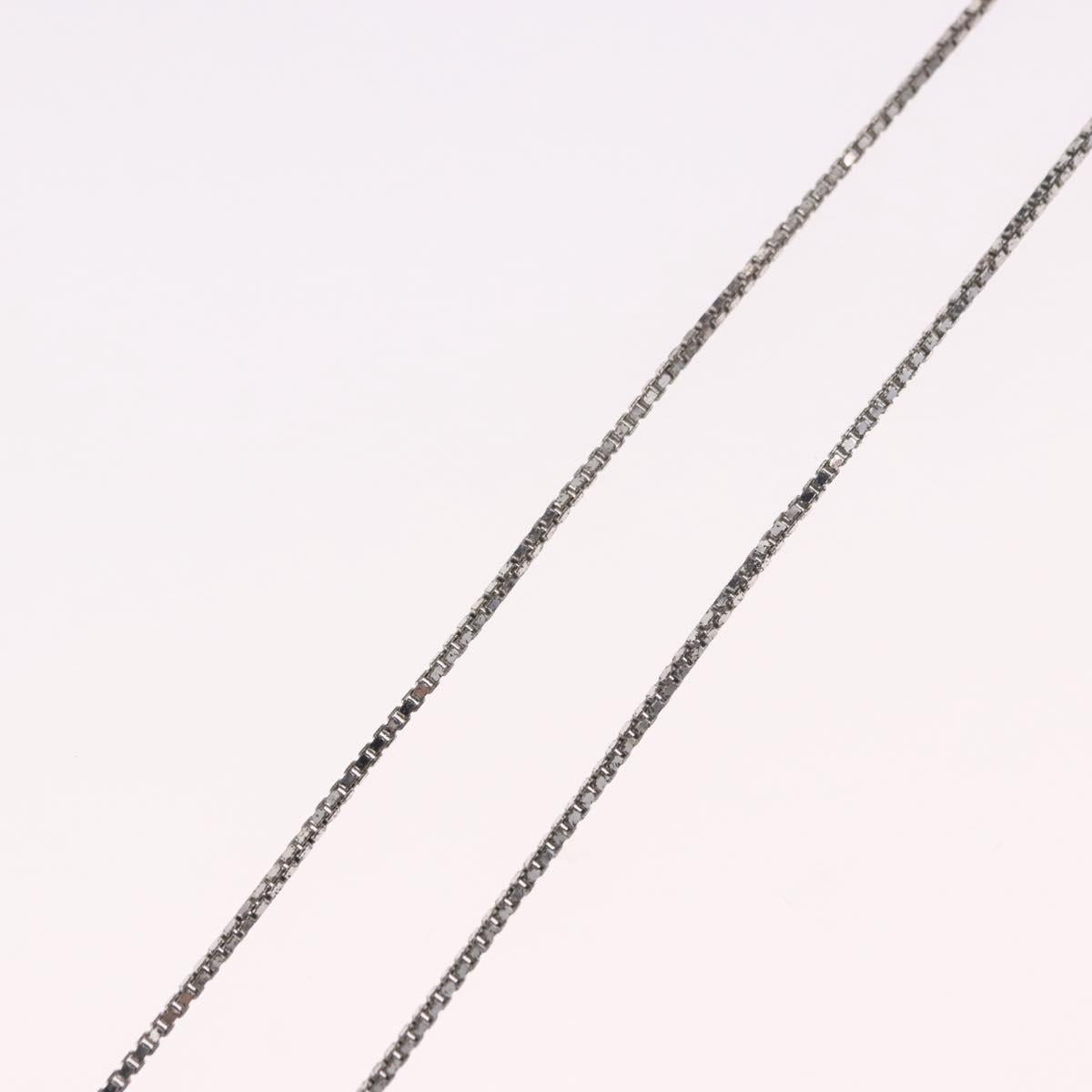 Christian Dior Necklace Metal Silver Auth BA13641