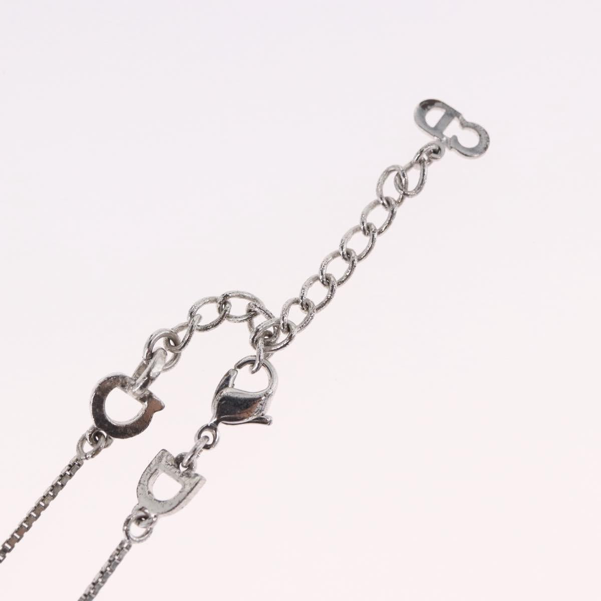 Christian Dior Necklace Metal Silver Auth BA13641