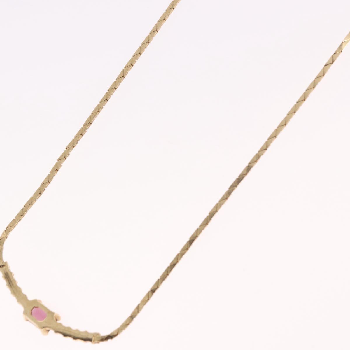 Christian Dior Necklace Metal Gold Tone Auth BA13642