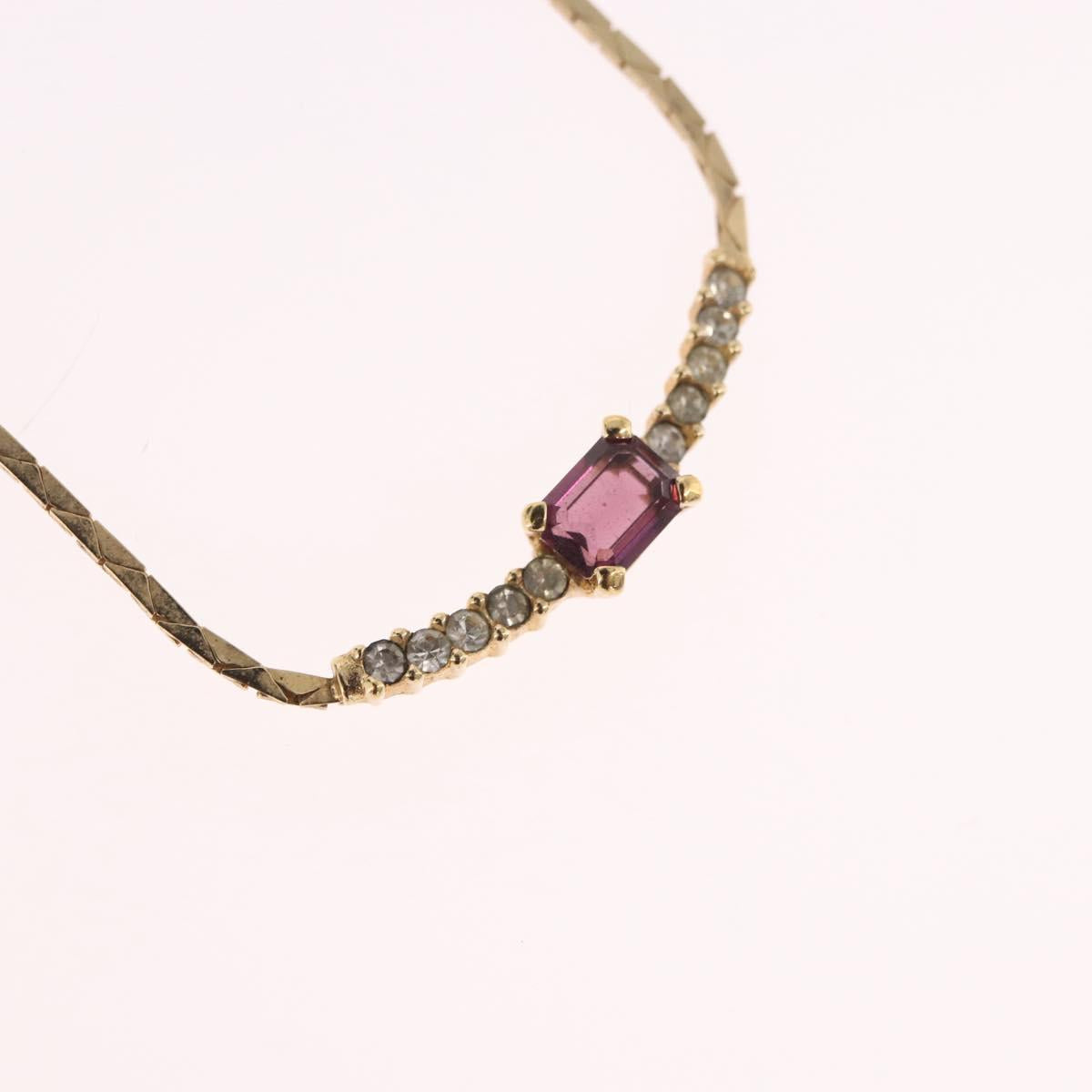 Christian Dior Necklace Metal Gold Tone Auth BA13642