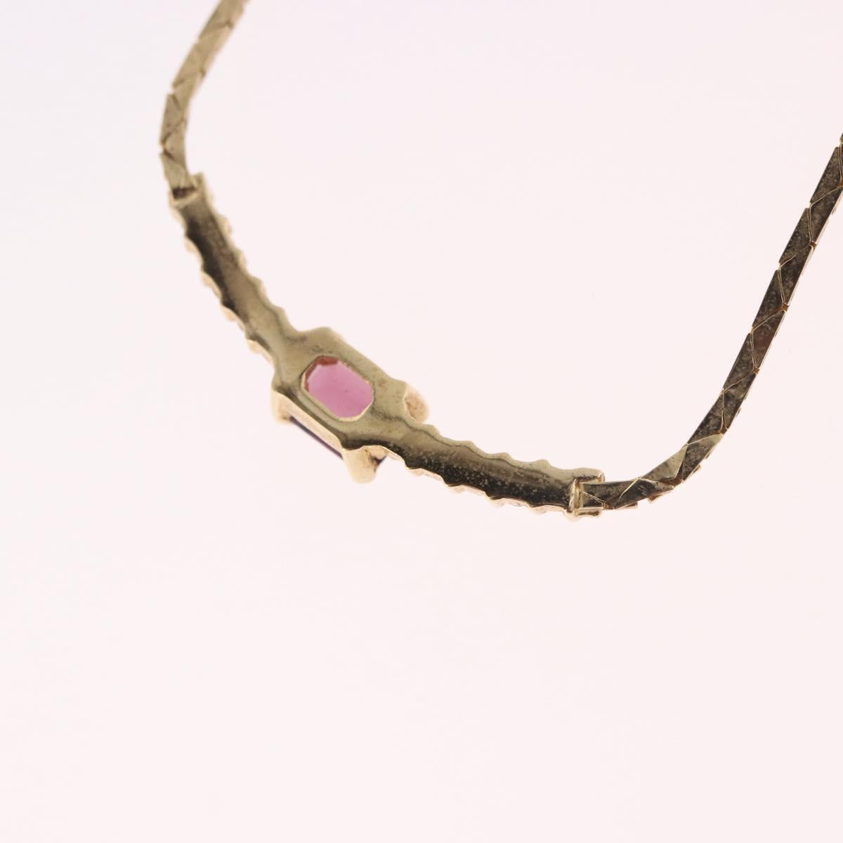 Christian Dior Necklace Metal Gold Tone Auth BA13642