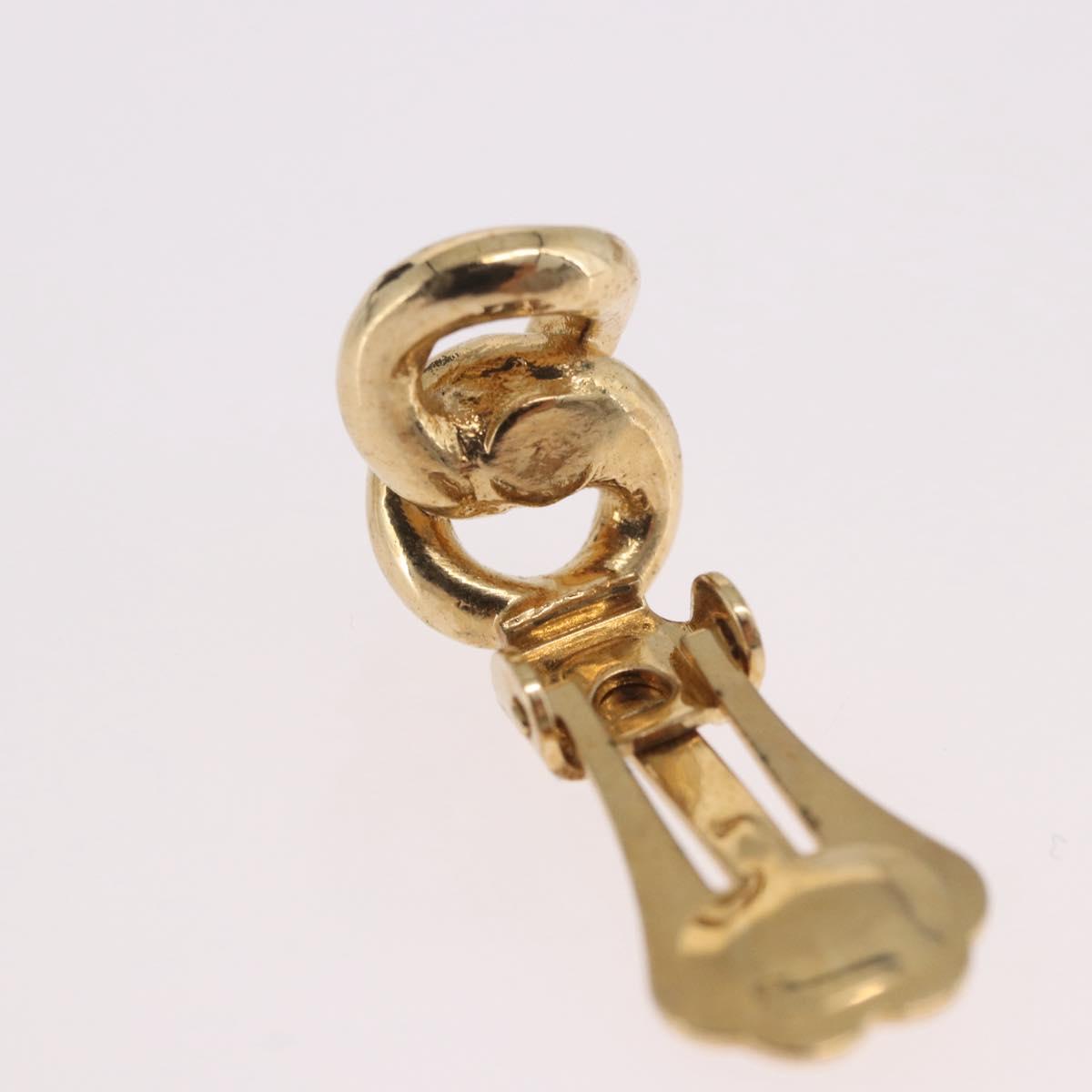 Christian Dior Earring Metal Gold Tone Auth BA13643
