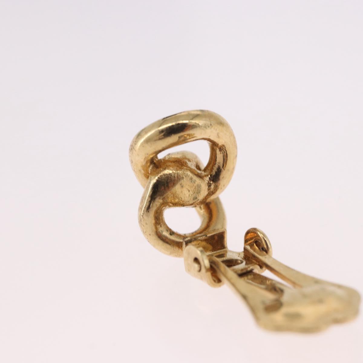 Christian Dior Earring Metal Gold Tone Auth BA13643