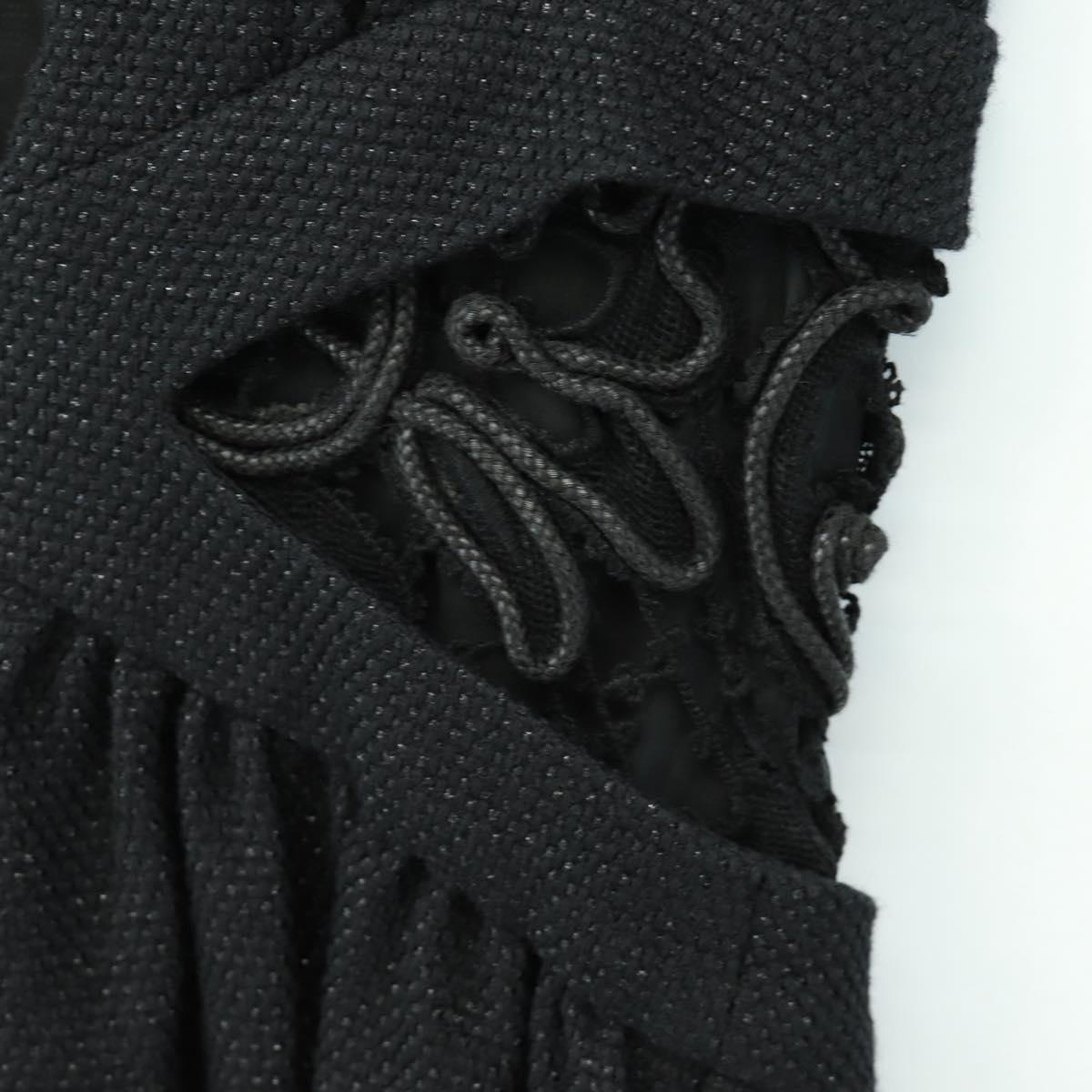 CHANEL Dress Wool Black CC Auth BA13646SAM