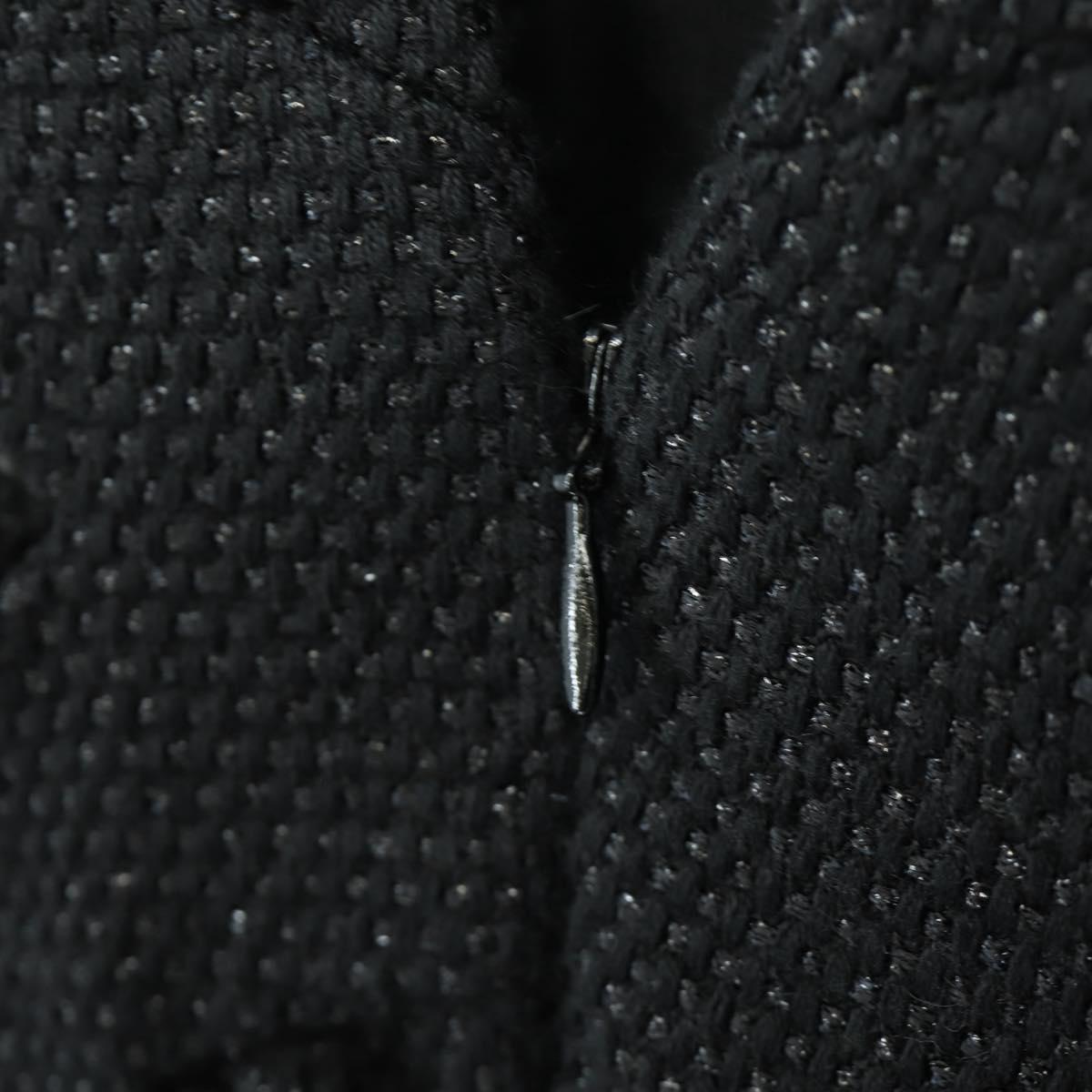 CHANEL Dress Wool Black CC Auth BA13646SAM