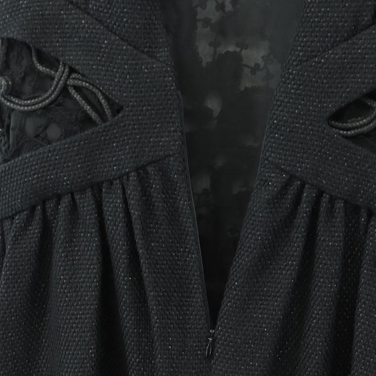 CHANEL Dress Wool Black CC Auth BA13646SAM