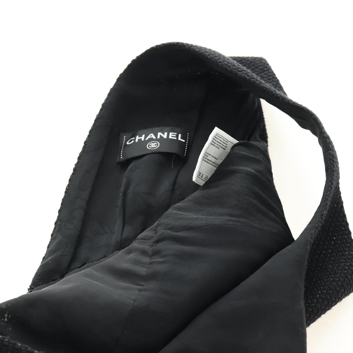 CHANEL Dress Wool Black CC Auth BA13646SAM
