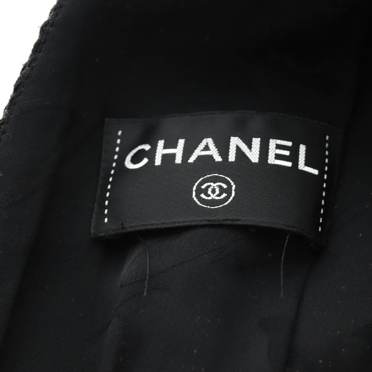 CHANEL Dress Wool Black CC Auth BA13646SAM