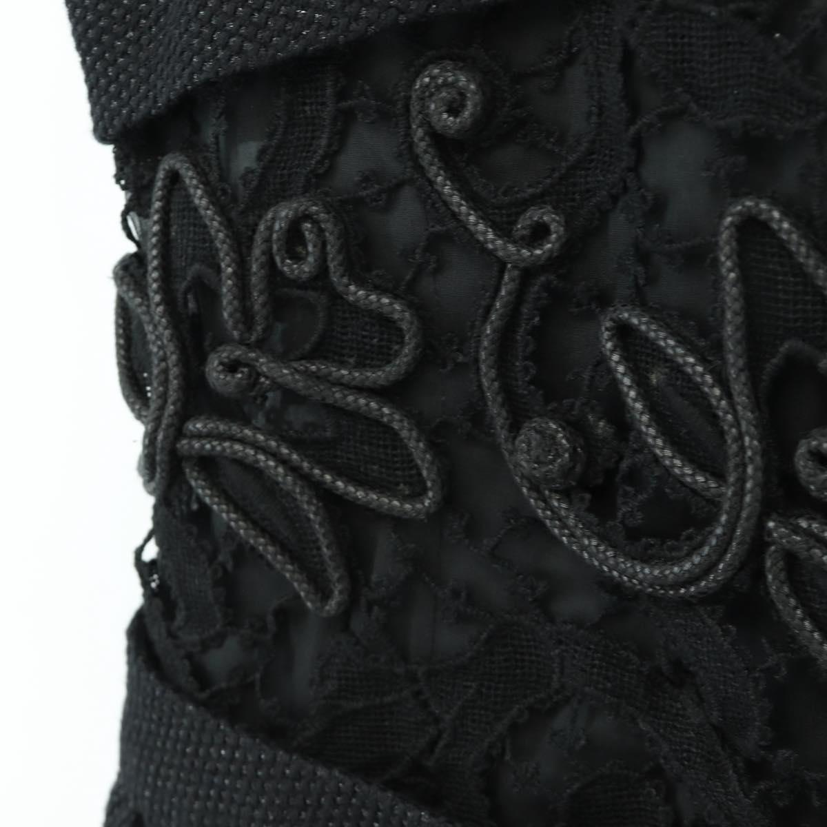 CHANEL Dress Wool Black CC Auth BA13646SAM