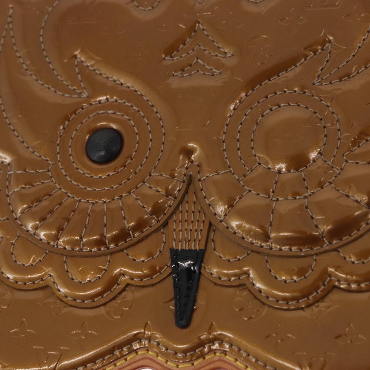 LOUIS VUITTON Vernis Comte de Feu Pochette Owl Bronze M92268 LV Auth BA13648V