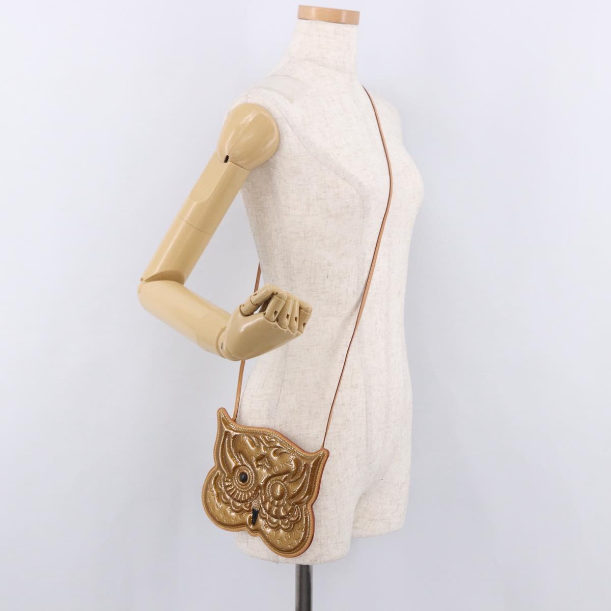 LOUIS VUITTON Vernis Comte de Feu Pochette Owl Bronze M92268 LV Auth BA13648V