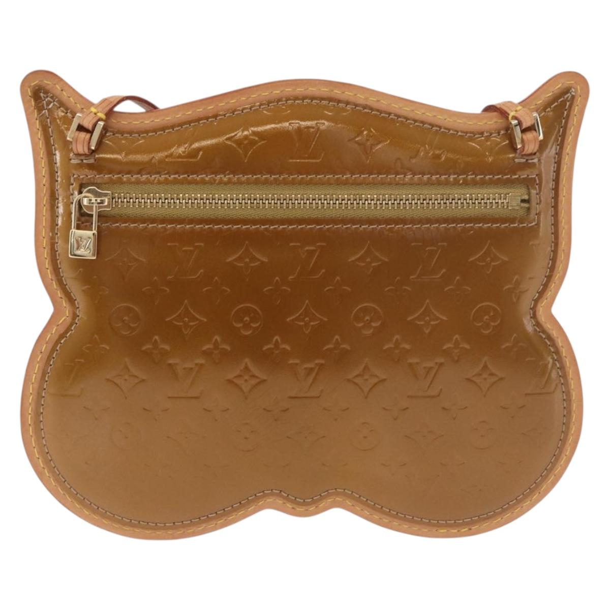 LOUIS VUITTON Vernis Comte de Feu Pochette Owl Bronze M92268 LV Auth BA13648V
