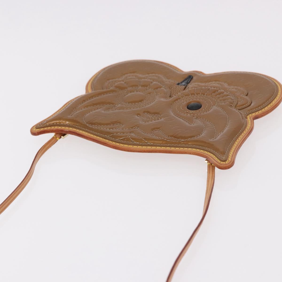 LOUIS VUITTON Vernis Comte de Feu Pochette Owl Bronze M92268 LV Auth BA13648V