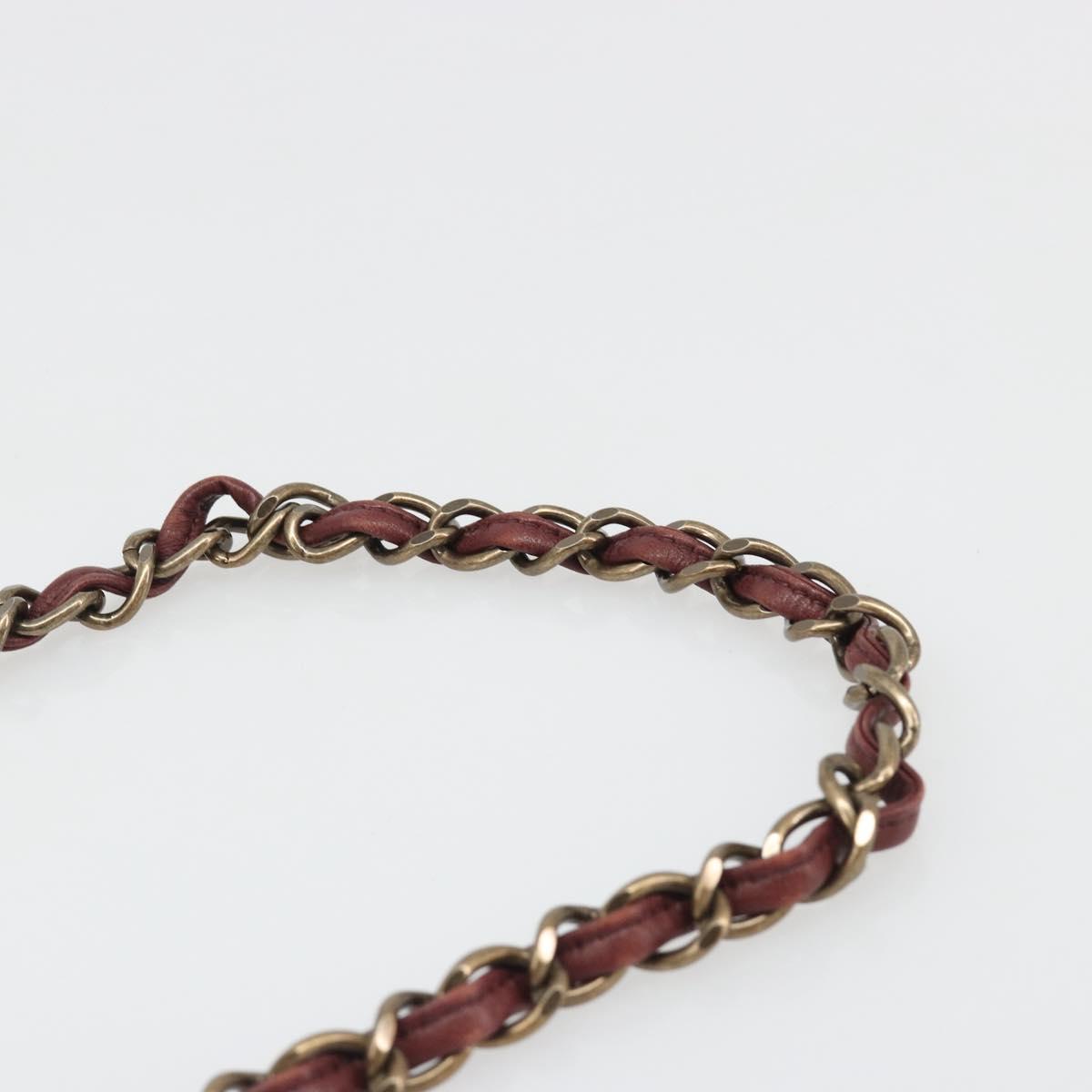 CHANEL Chain Shoulder Bag Fur Red CC Auth BA13649V