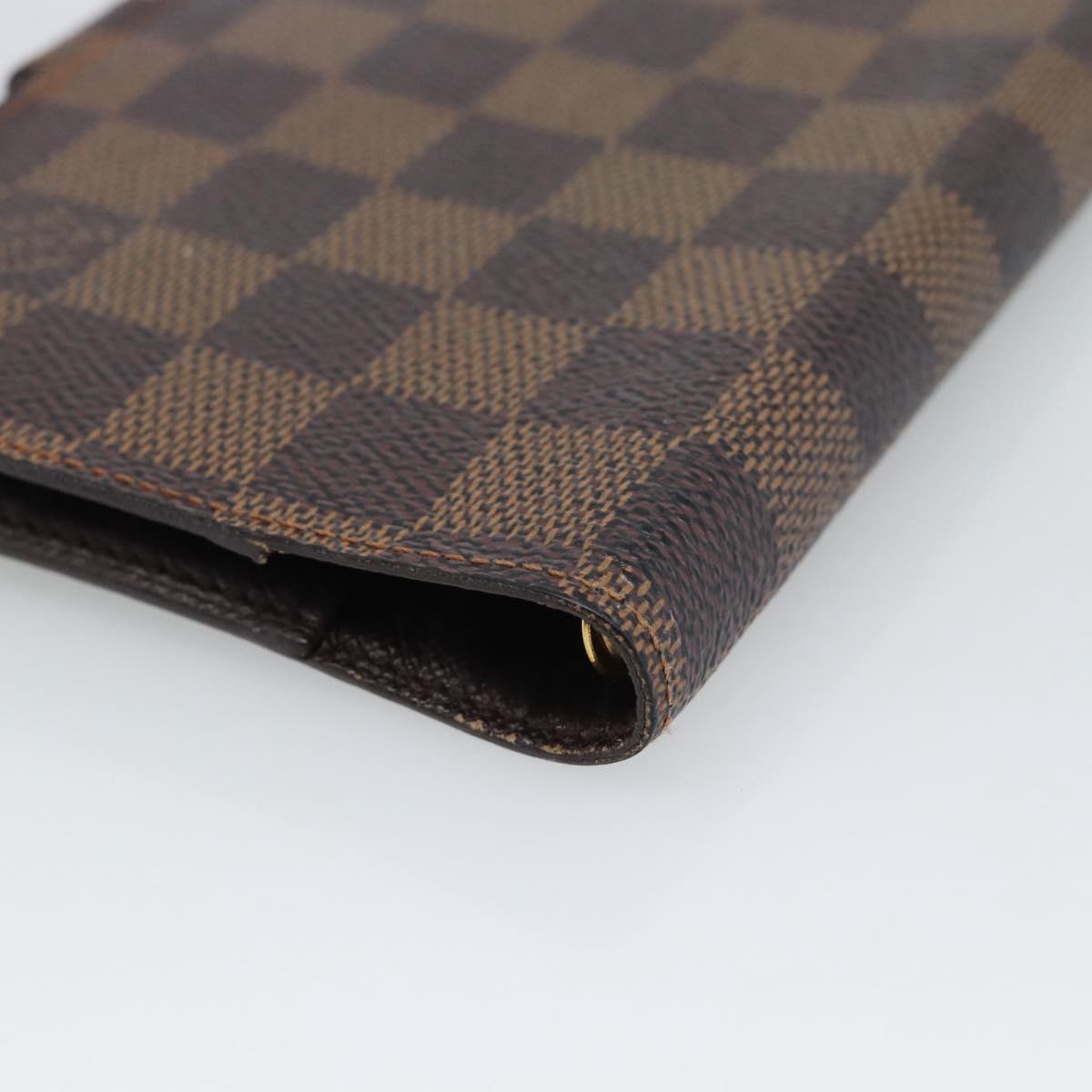 LOUIS VUITTON Damier Ebene Agenda PM Day Planner Cover R20700 LV Auth BA13650