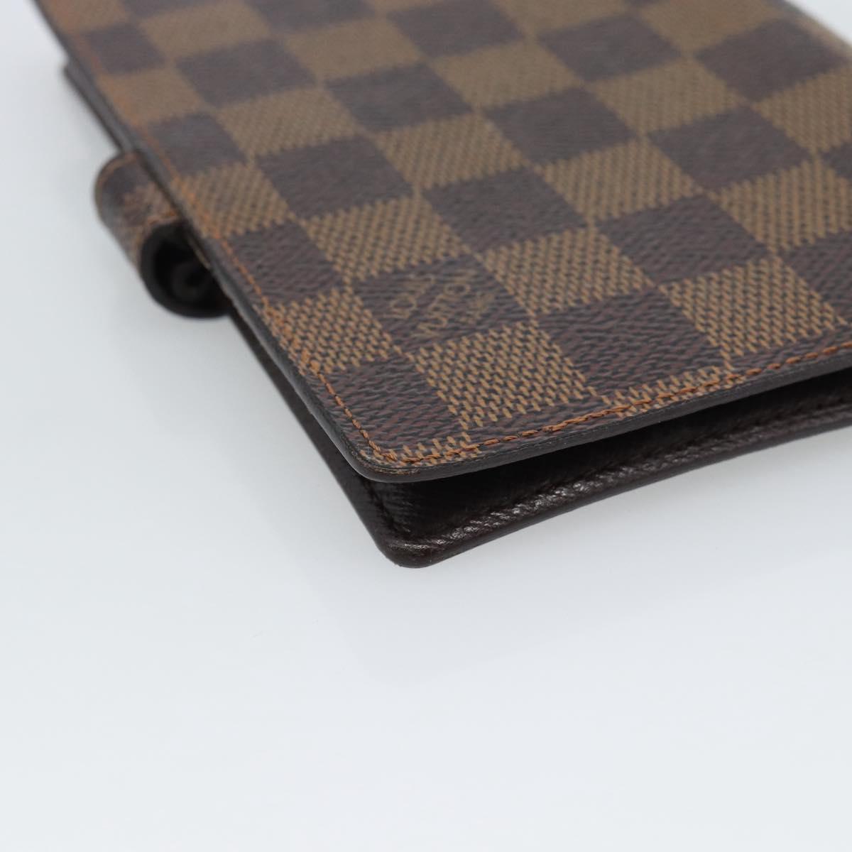 LOUIS VUITTON Damier Ebene Agenda PM Day Planner Cover R20700 LV Auth BA13650