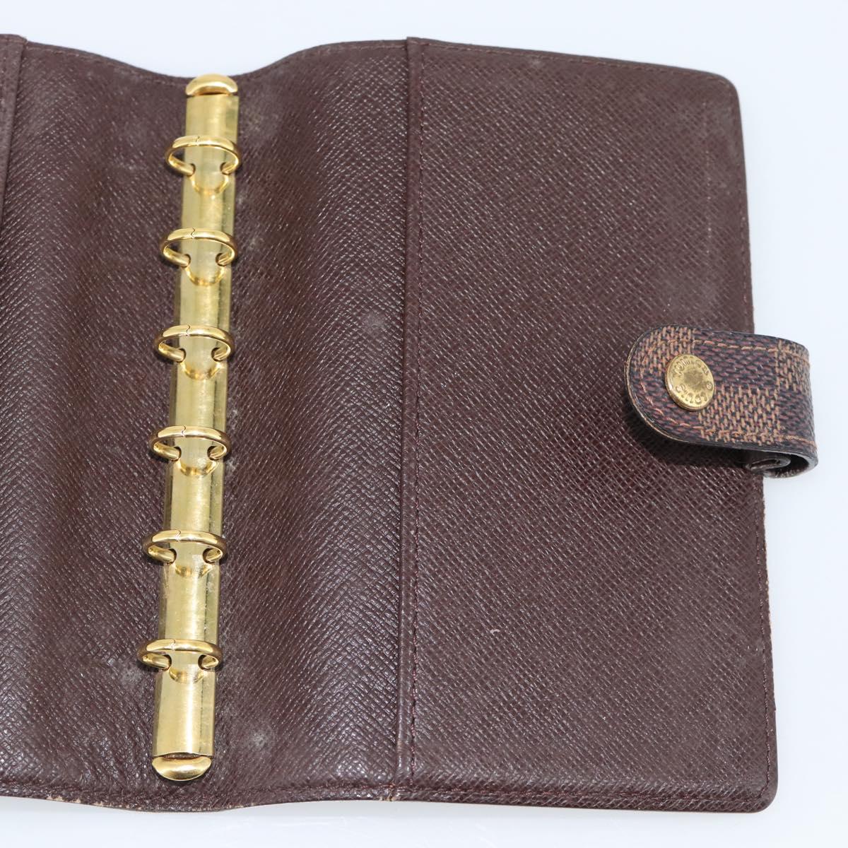 LOUIS VUITTON Damier Ebene Agenda PM Day Planner Cover R20700 LV Auth BA13650