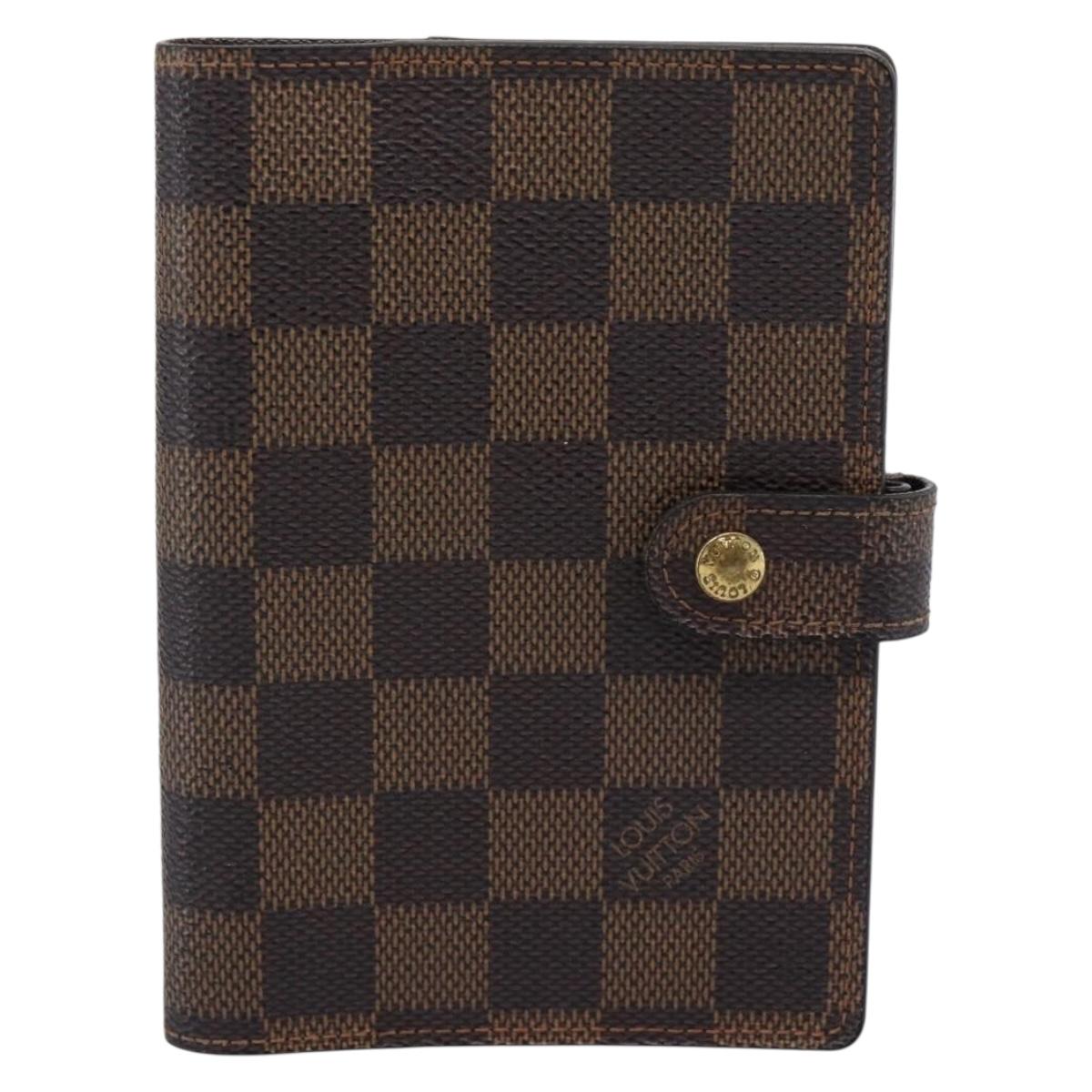 LOUIS VUITTON Damier Ebene Agenda PM Day Planner Cover R20700 LV Auth BA13650