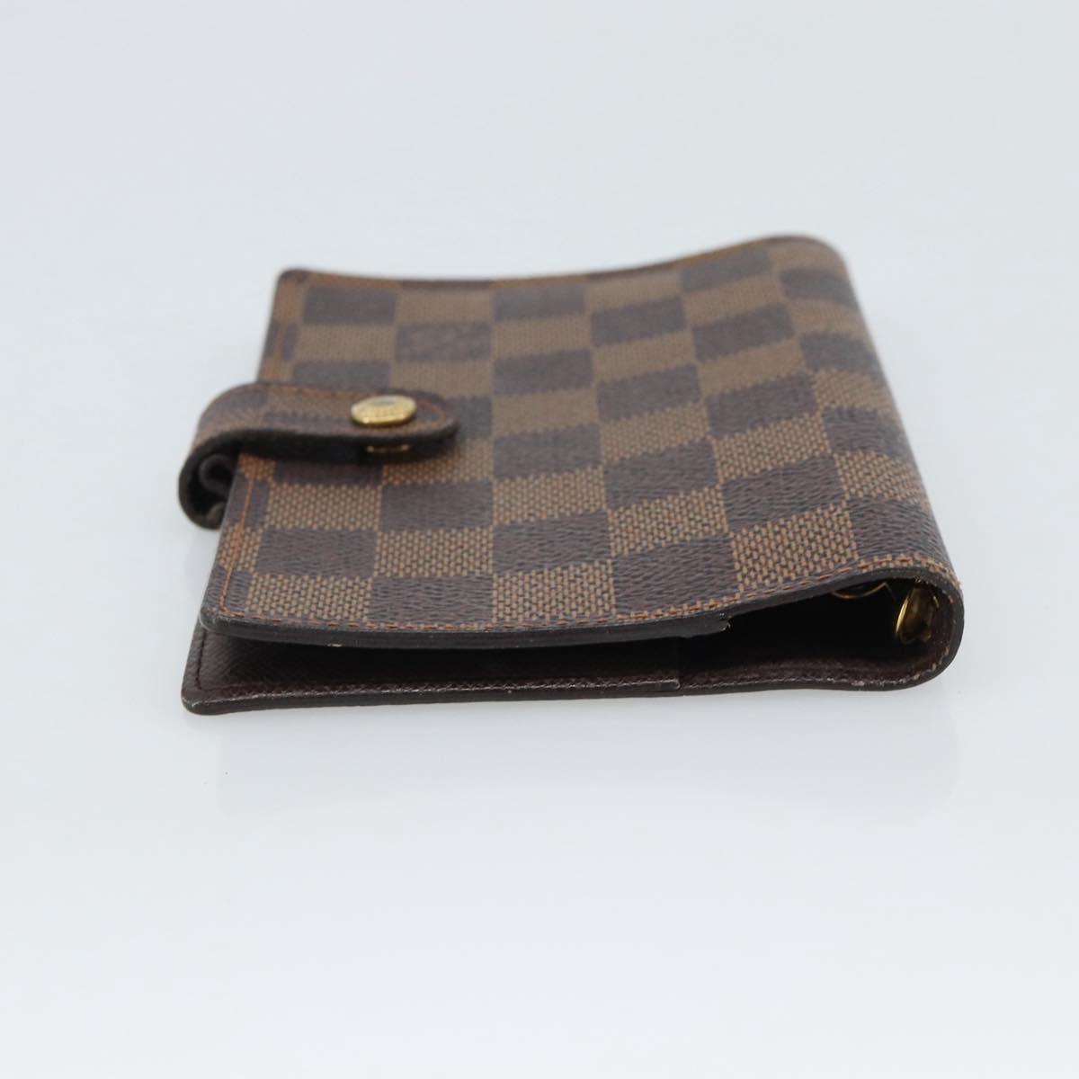 LOUIS VUITTON Damier Ebene Agenda PM Day Planner Cover R20700 LV Auth BA13650