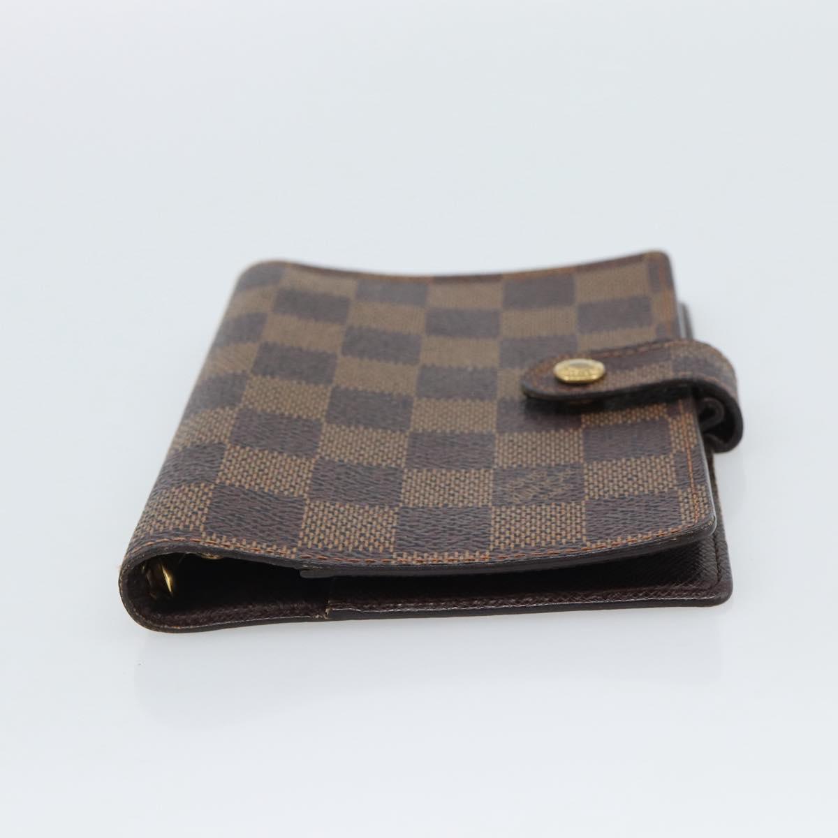 LOUIS VUITTON Damier Ebene Agenda PM Day Planner Cover R20700 LV Auth BA13650