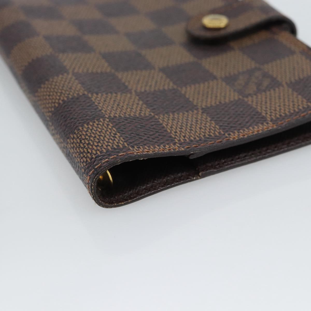 LOUIS VUITTON Damier Ebene Agenda PM Day Planner Cover R20700 LV Auth BA13650