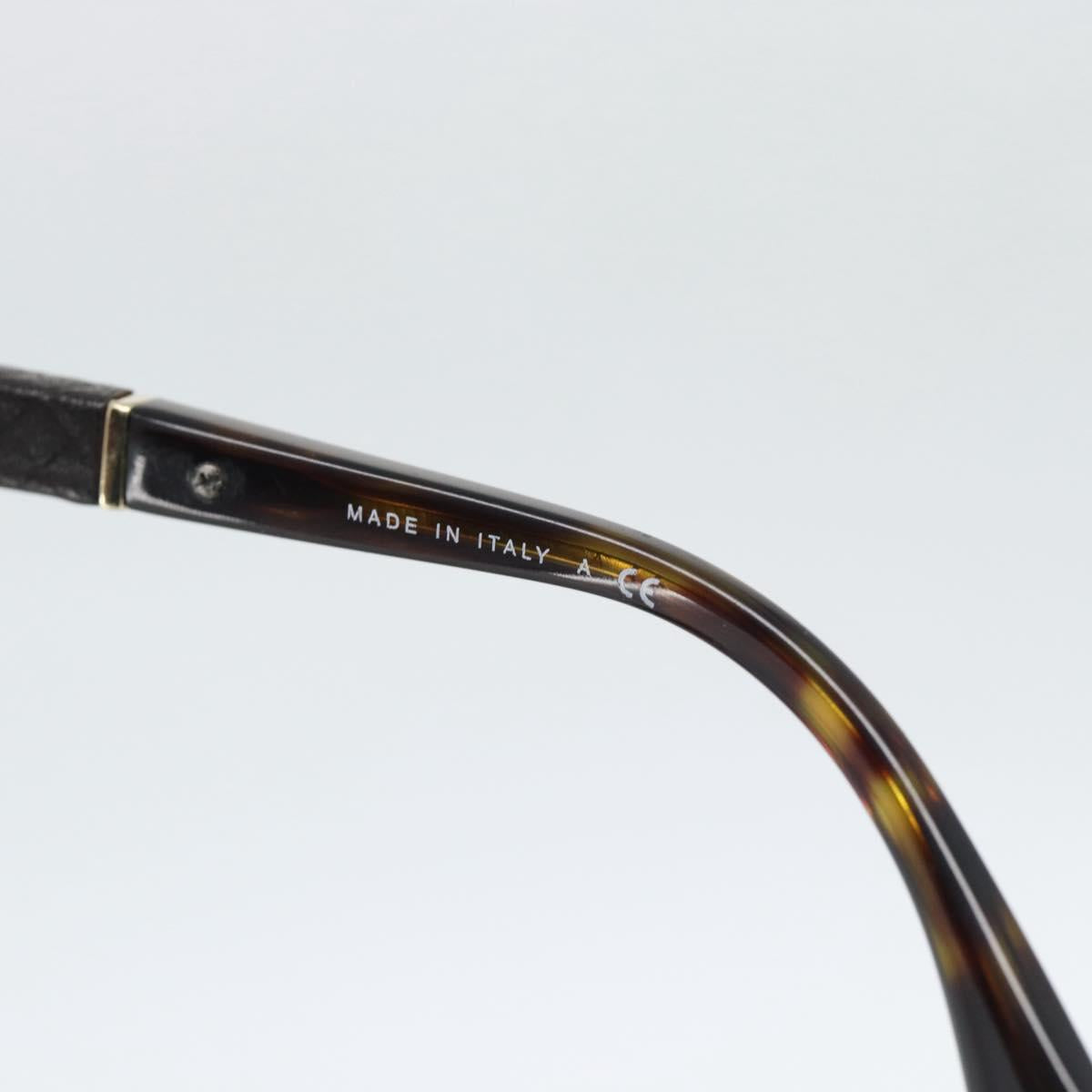 CHANEL Tortoise Pattern Sunglasses Metal Black Gold CC Auth BA13652