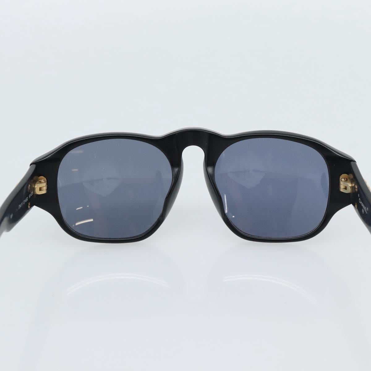 CHANEL Sunglasses plastic Black Gold CC Auth BA13653