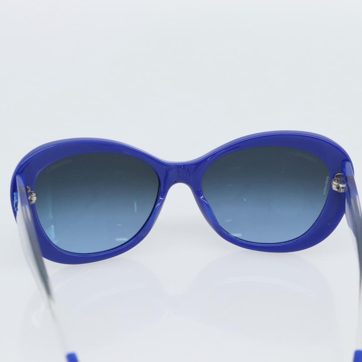 CHANEL Sunglasses Plastic Blue CC Auth BA13654