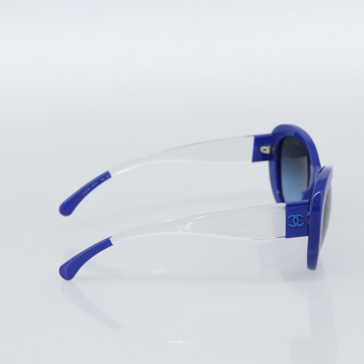 CHANEL Sunglasses Plastic Blue CC Auth BA13654