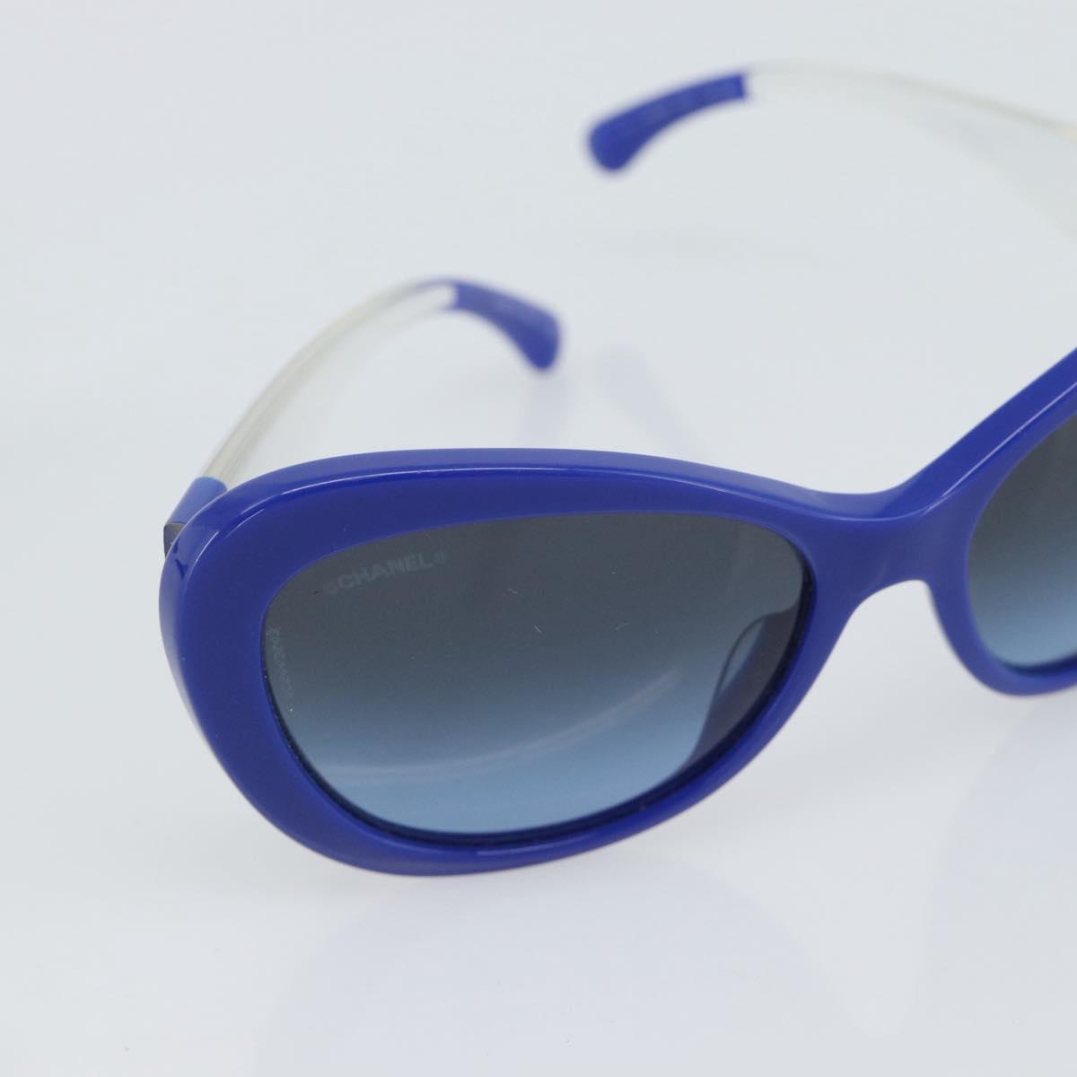 CHANEL Sunglasses Plastic Blue CC Auth BA13654