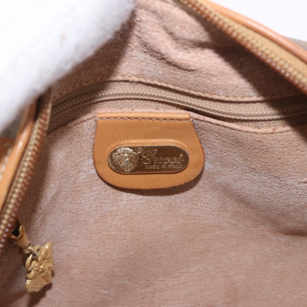GUCCI Micro GG Supreme Shoulder Bag PVC Beige Gold Auth BA13656