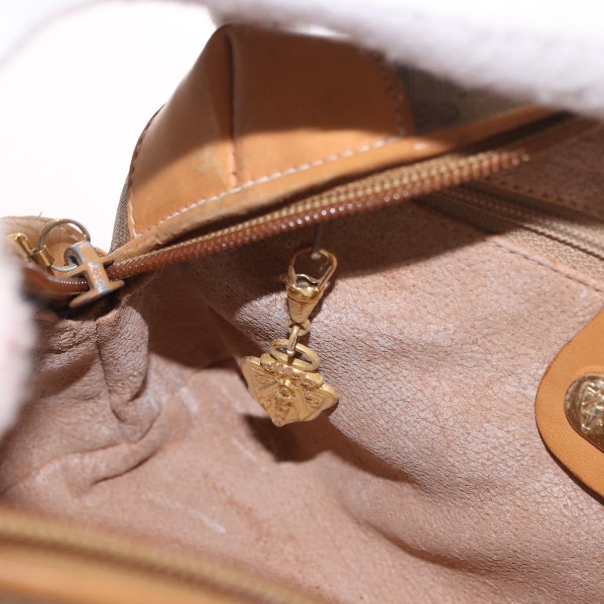 GUCCI Micro GG Supreme Shoulder Bag PVC Beige Gold Auth BA13656