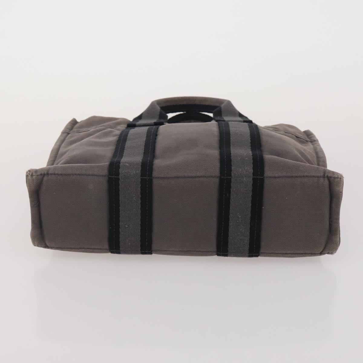 HERMES Fourre Tout Hand Bag Cotton 4 Set Navy Orange gray Auth BA13658