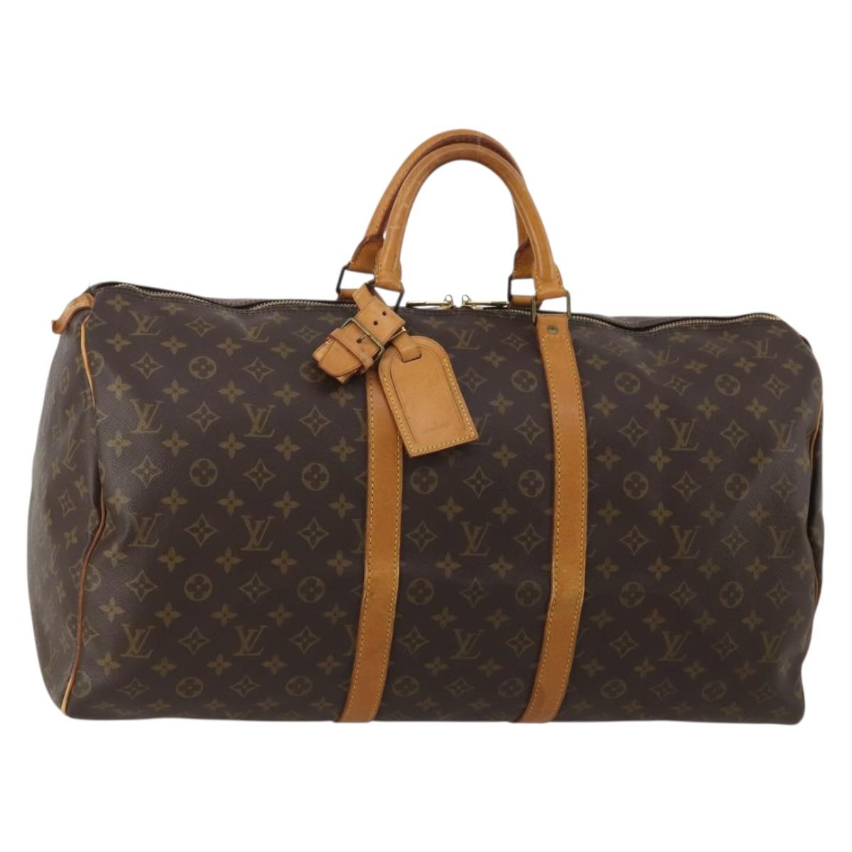 LOUIS VUITTON Monogram Keepall 55 Boston Bag M41424 LV Auth BA13664A