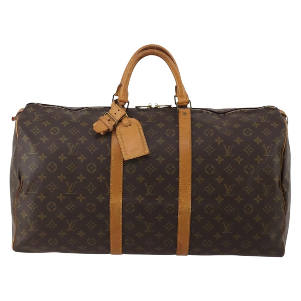 LOUIS VUITTON Monogram Keepall 55 Boston Bag M41424 LV Auth BA13664A