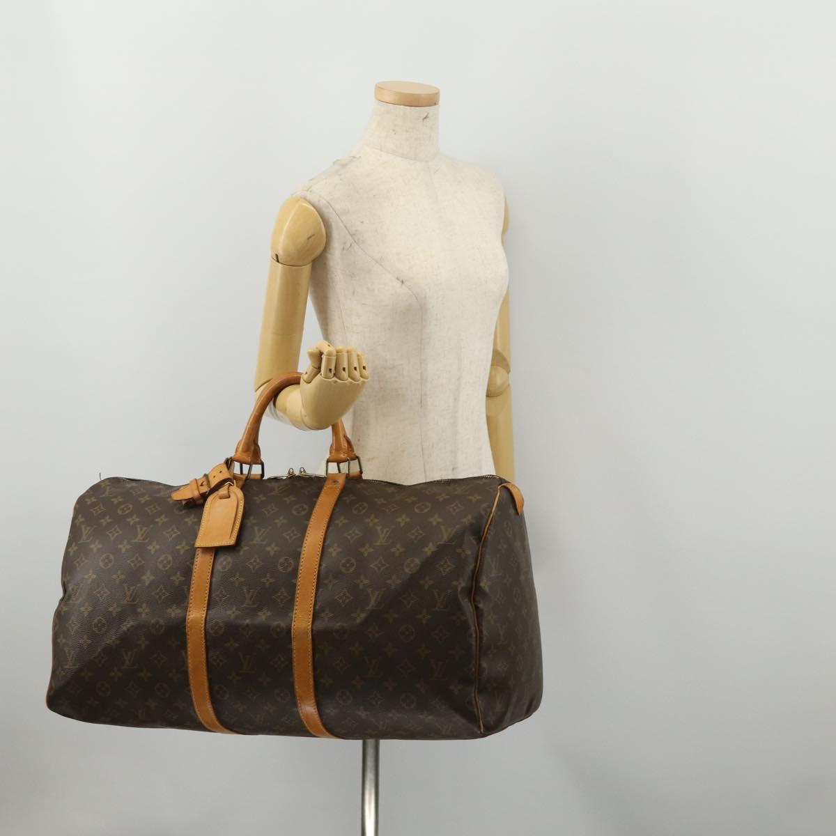 LOUIS VUITTON Monogram Keepall 55 Boston Bag M41424 LV Auth BA13664A