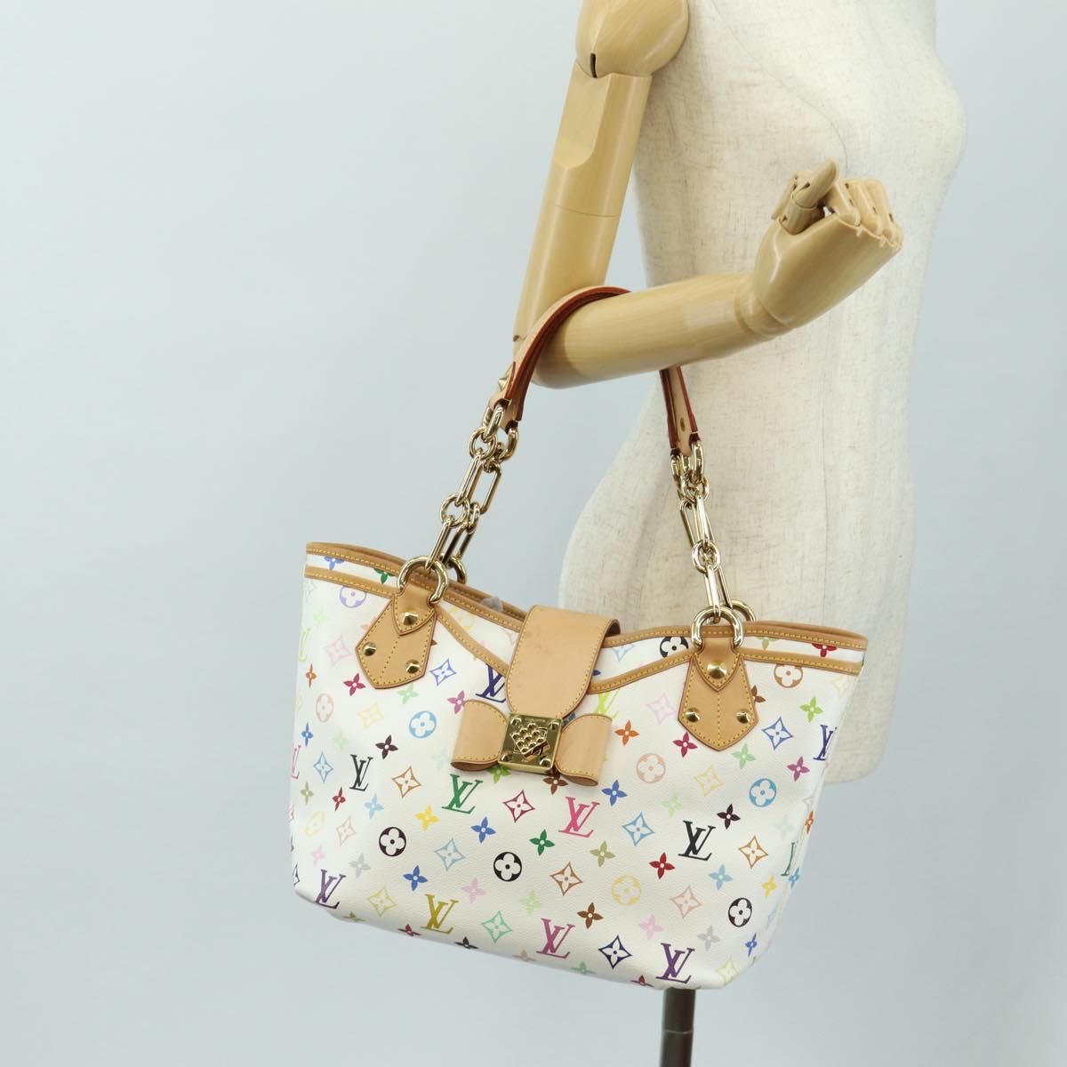 LOUIS VUITTON Monogram Multicolor Annie GM Tote Bag White M40303 Auth BA13672SAV