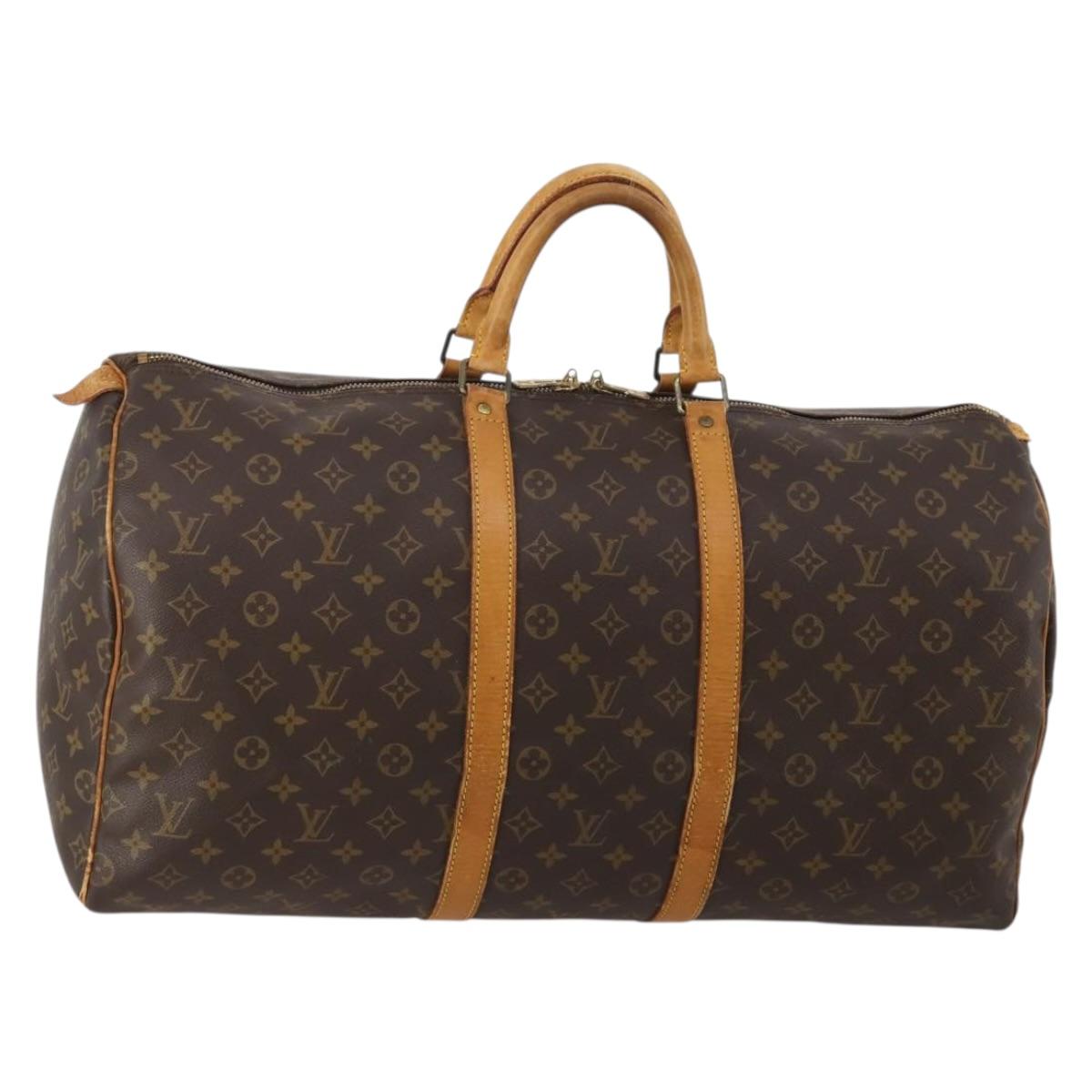 LOUIS VUITTON Monogram Keepall 55 Boston Bag M41424 LV Auth BA13678