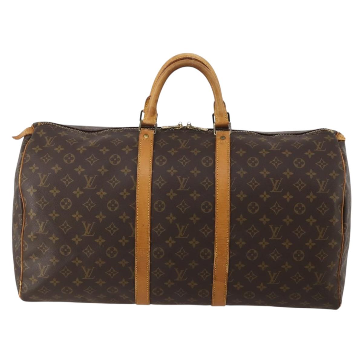 LOUIS VUITTON Monogram Keepall 55 Boston Bag M41424 LV Auth BA13678