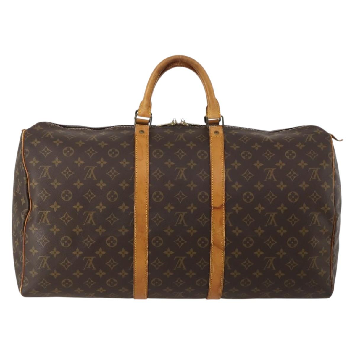 LOUIS VUITTON Monogram Keepall 55 Boston Bag M41424 LV Auth BA13678