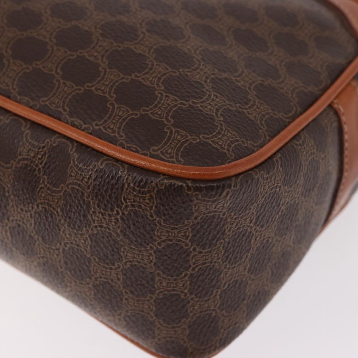 CELINE Macadam Canvas Shoulder Bag PVC Leather Brown Gold Auth BA13680A