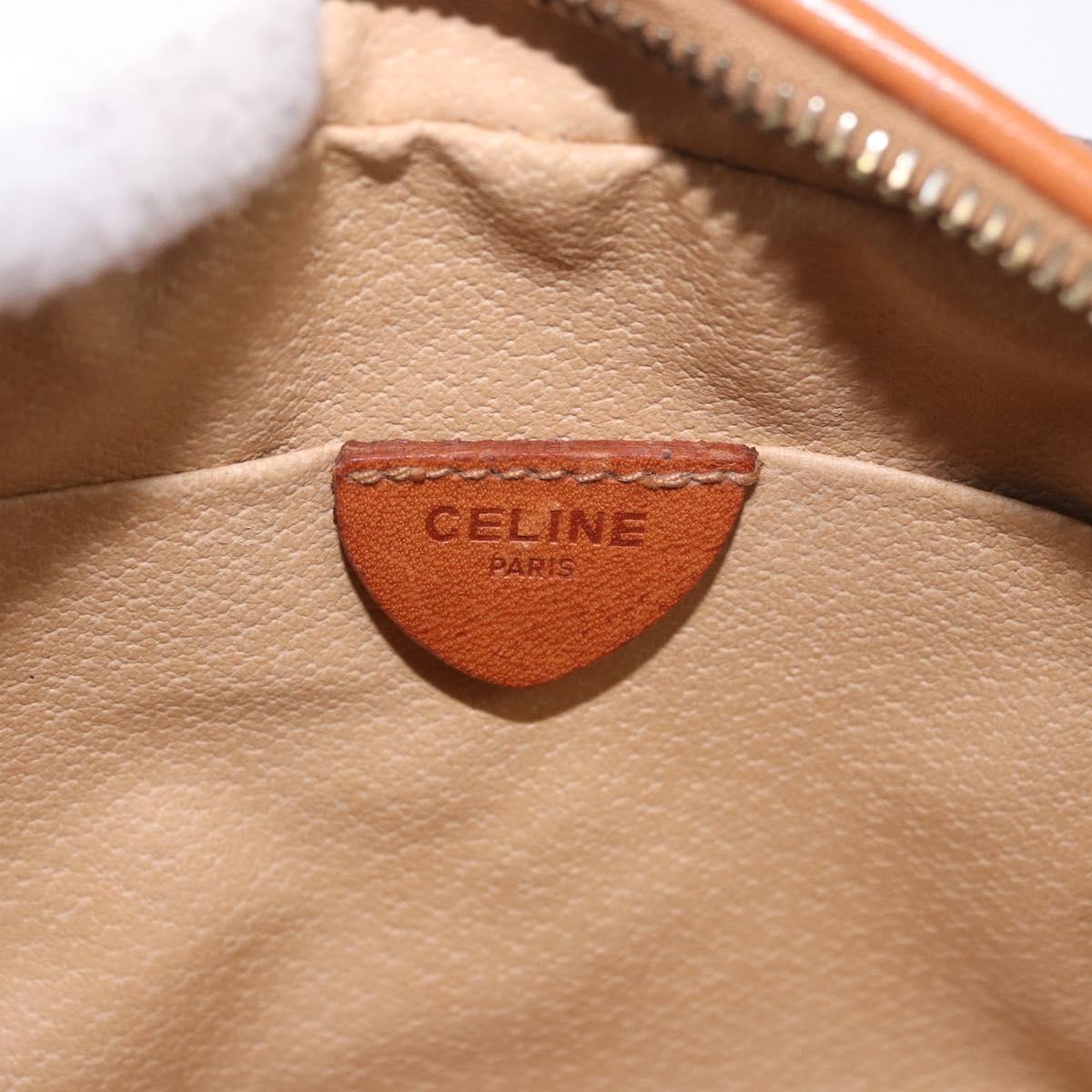 CELINE Macadam Canvas Shoulder Bag PVC Leather Brown Gold Auth BA13680A